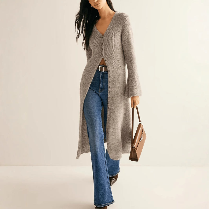 French Retro Long Cardigan