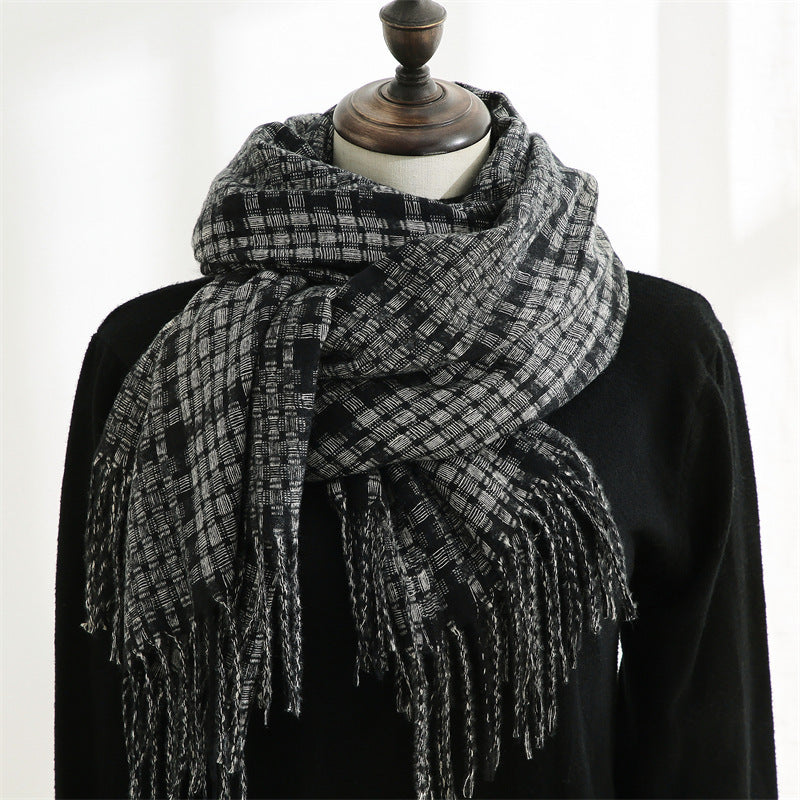 H&F Plaid Cashmere Scarf c