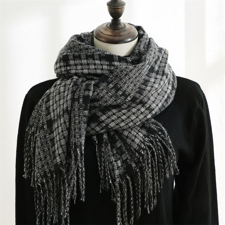 H&F Plaid Cashmere Scarf c