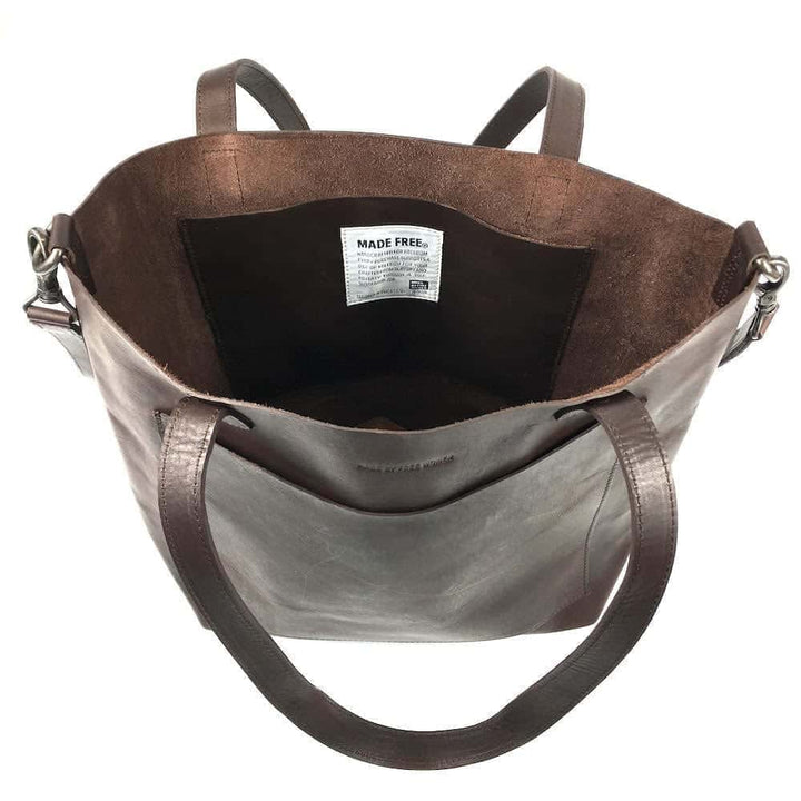 H&F Leather Brown Tote d