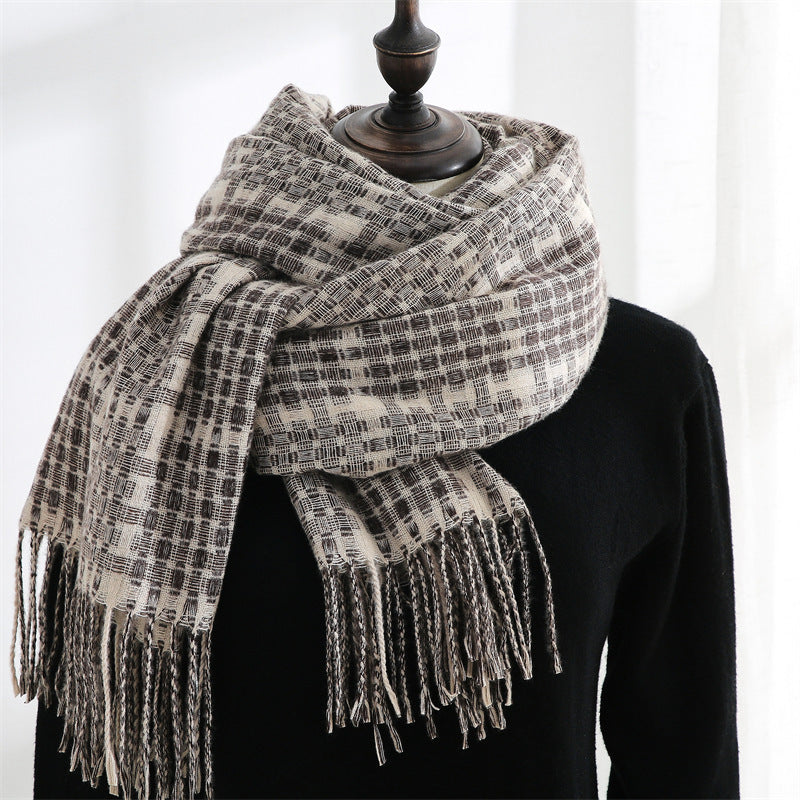 H&F Plaid Cashmere Scarf c