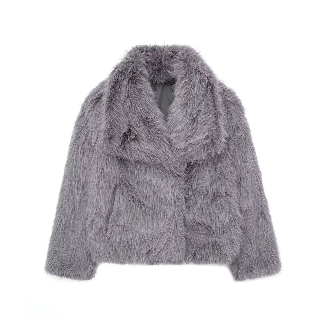 H&F Plush Lapel Coat c