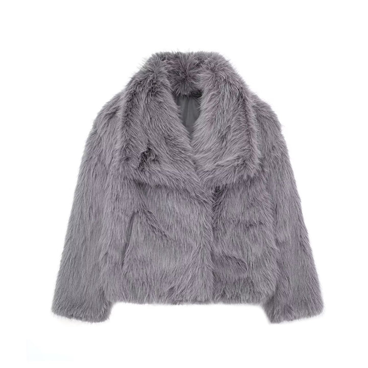 H&F Plush Lapel Coat c