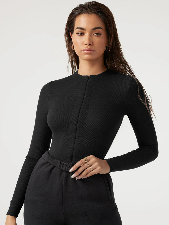 Zipper Knitted Jumpsuit