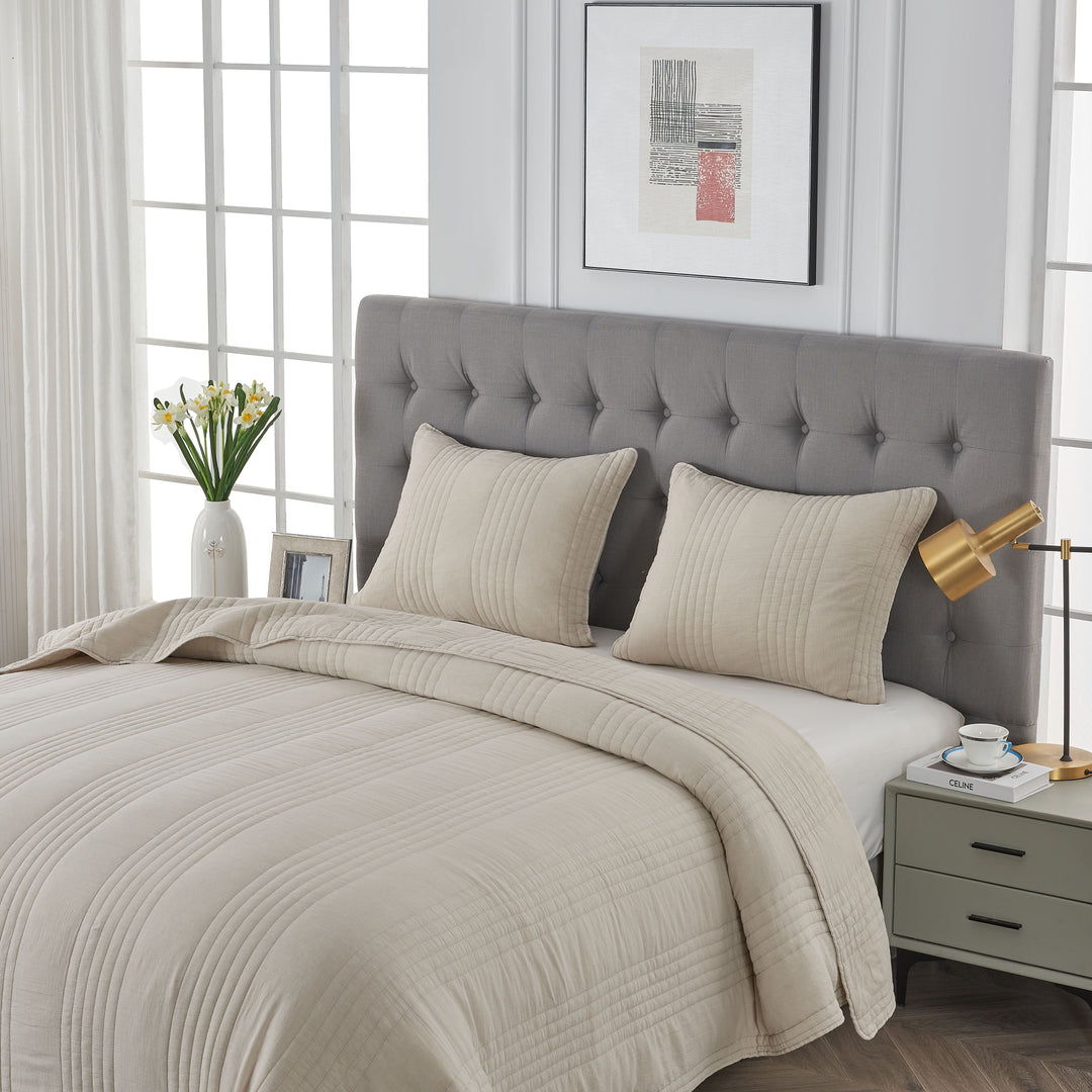 Stonewashed Cotton Quilt Set