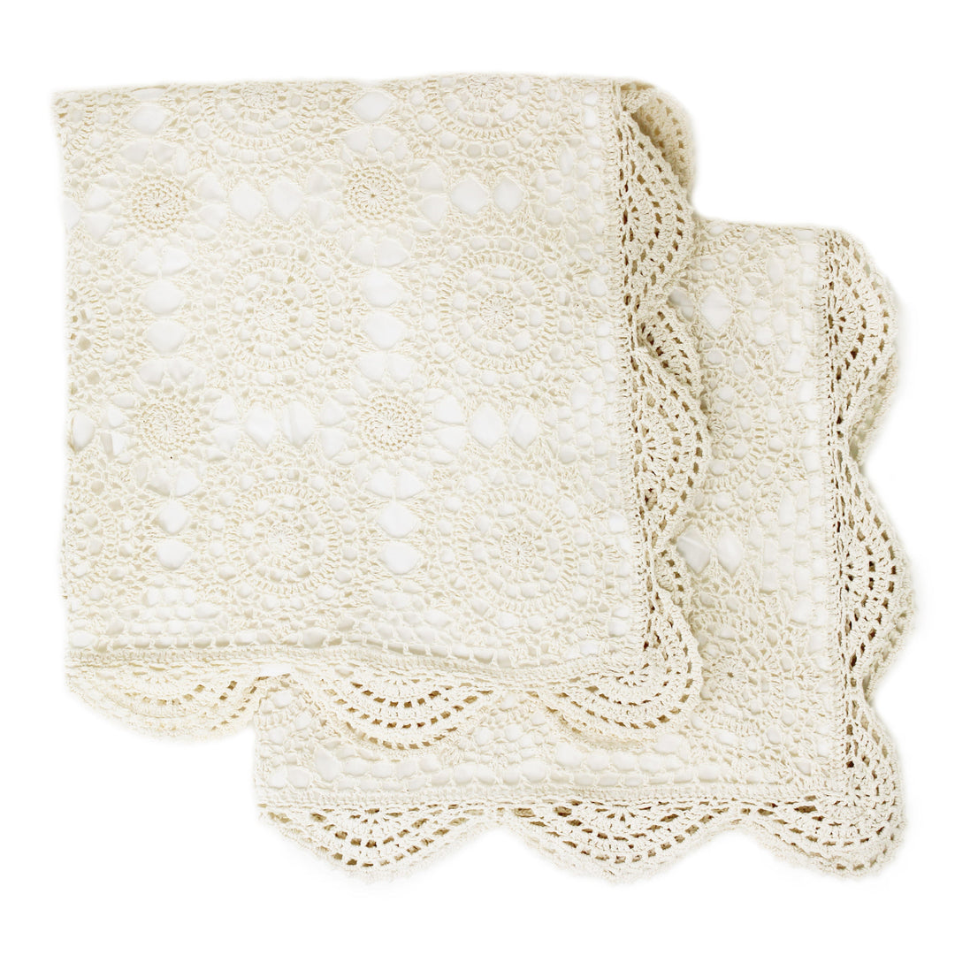 Hand Made Crochet Cotton Pillow Sham Pairs