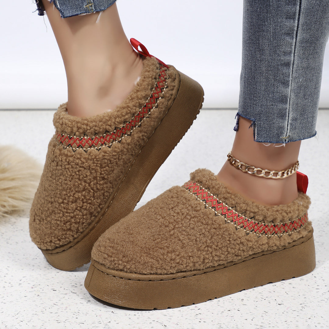 H&F Ethnic Plush Slippers c