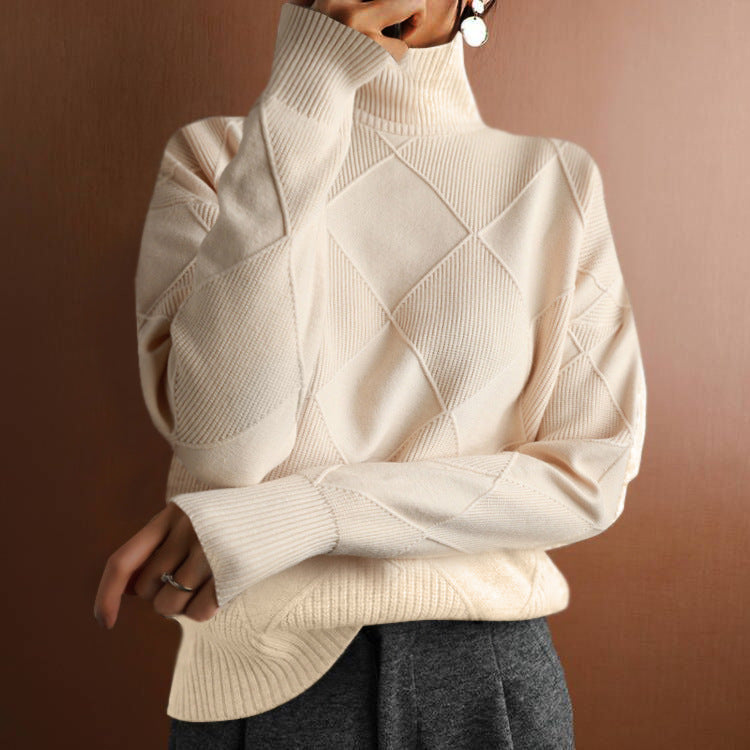 H&F High Collar Knit Sweater c