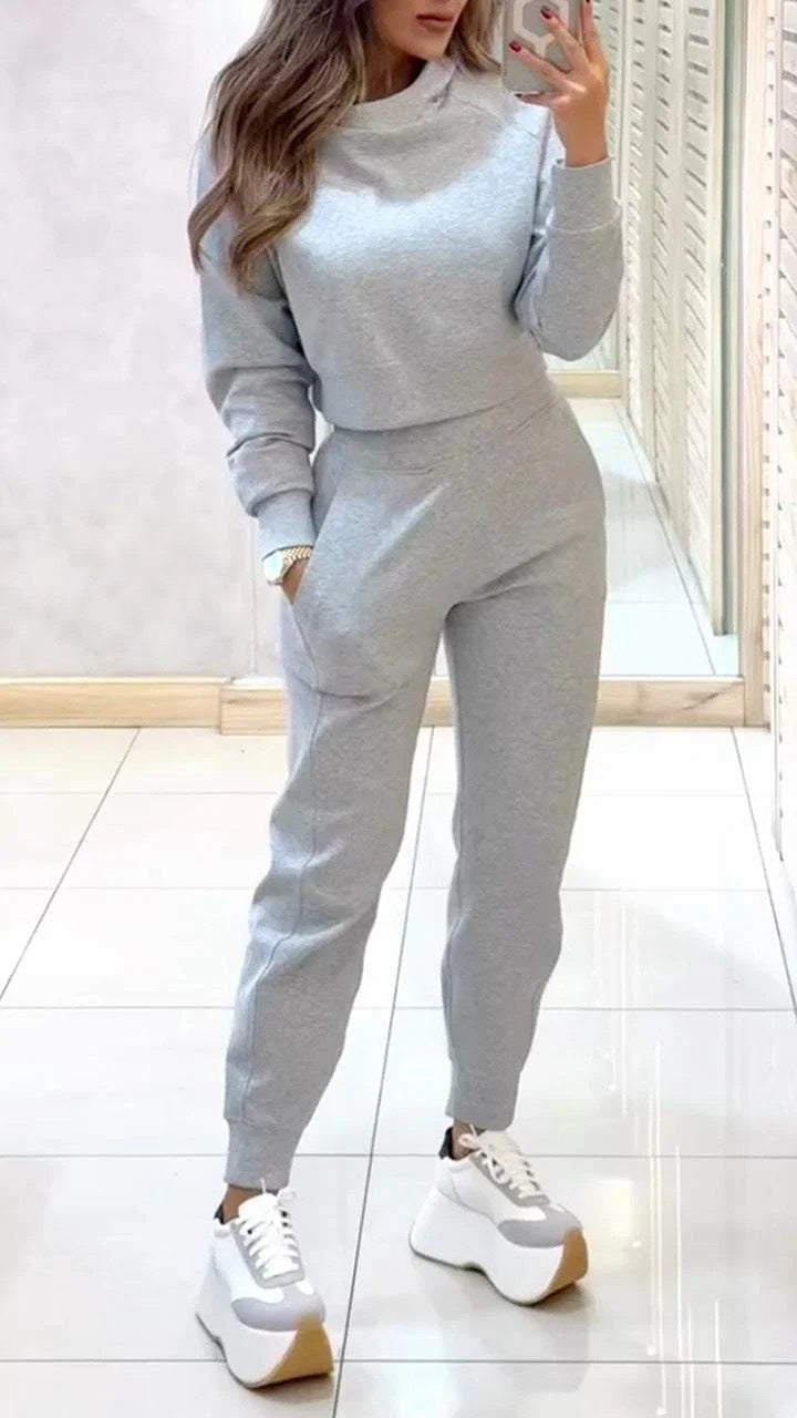 High Collar Slim Fit Long Sleeves Casual Suit