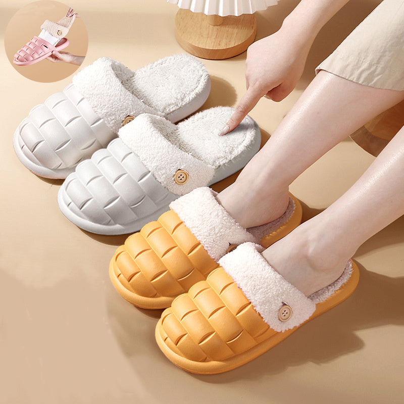 H&F Plaid Plush Slippers c