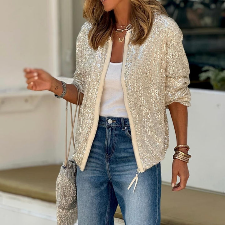 H&F Sequined Stand Jacket c