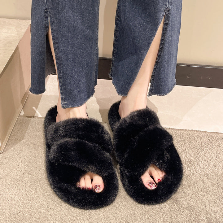 H&F Fuzzy Plush Slippers c