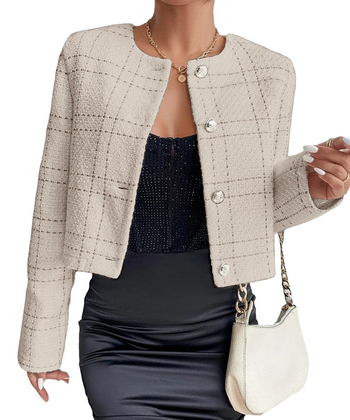 H&F Plaid Button Jacket c