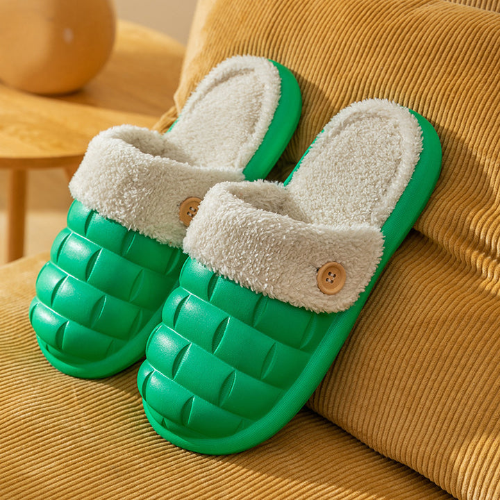 H&F Plaid Plush Slippers c