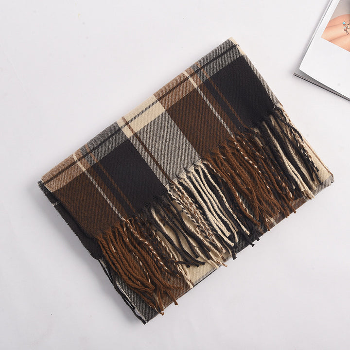 H&F Plaid Long Scarf c