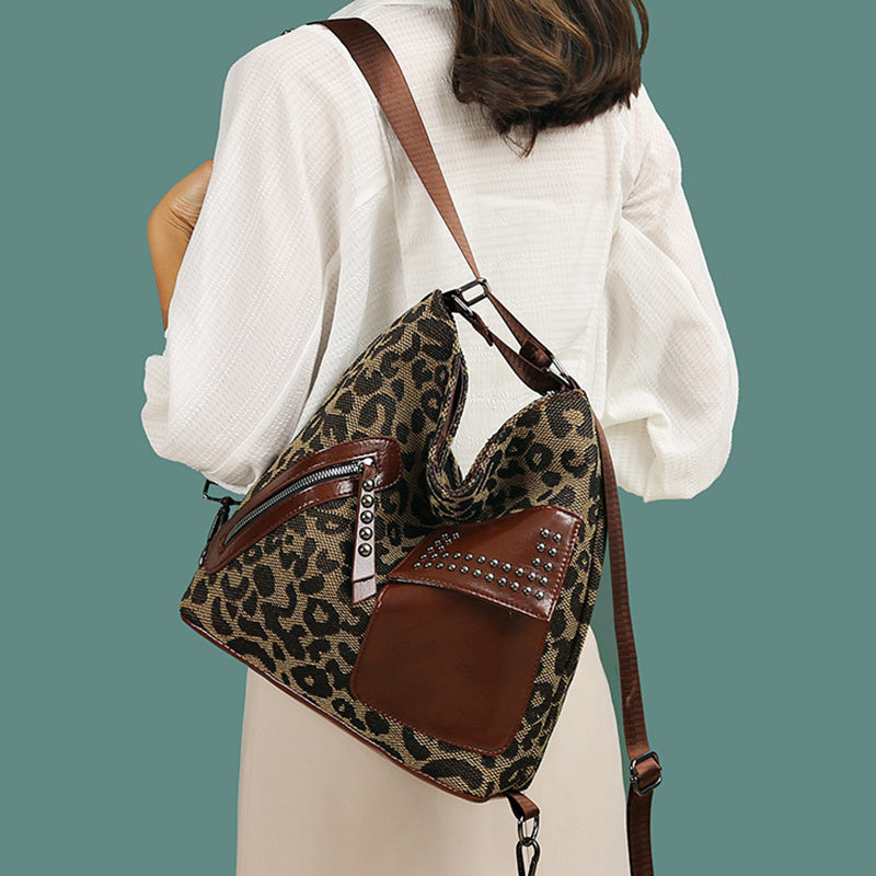 H&F Houndstooth Rivet Backpack c