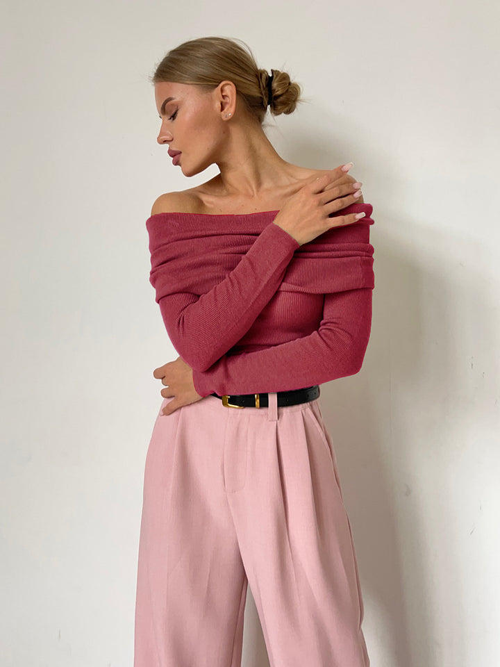 H&F Cashmere Off-Neck Sweater c