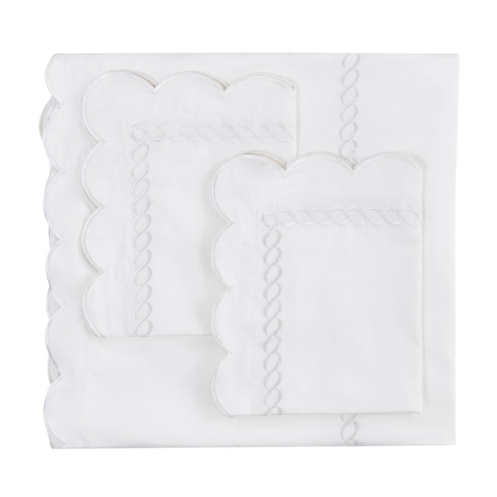 600 Thread Count Scallop Rope Embroidered Cotton Duvet Set