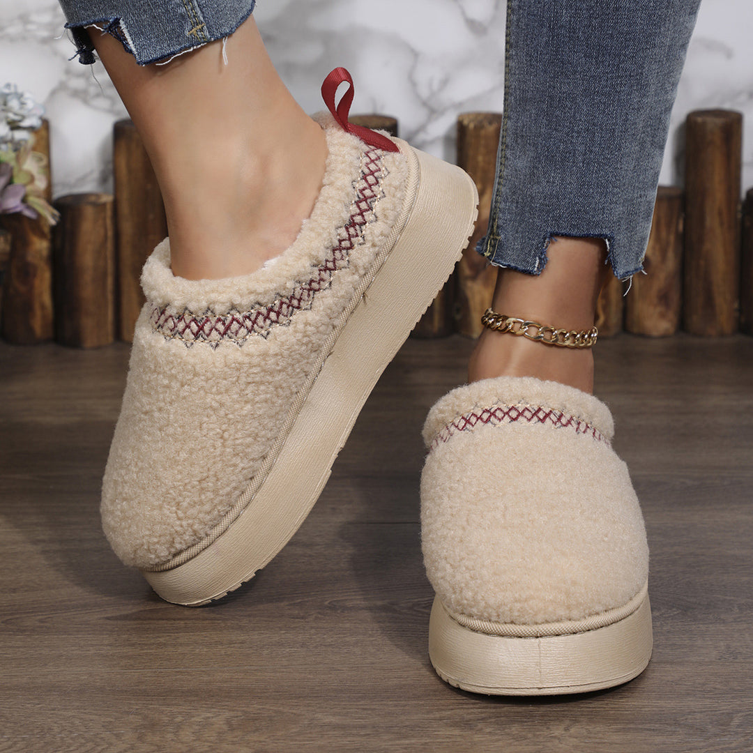 H&F Ethnic Plush Slippers c