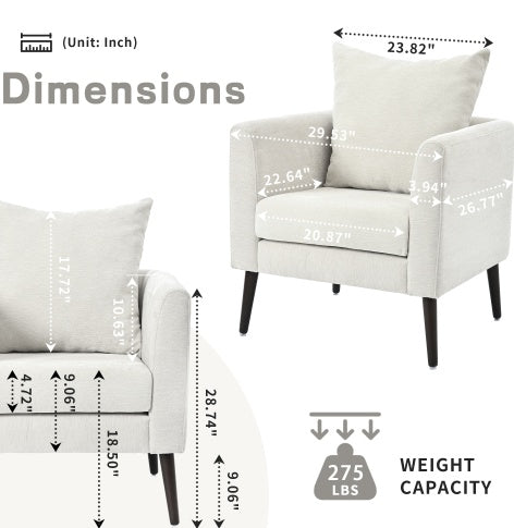 H&F Upholstered Wood Armchair c