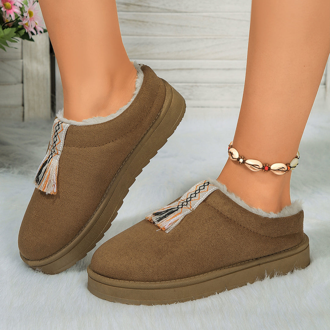 H&F Suede Plush Slippers c