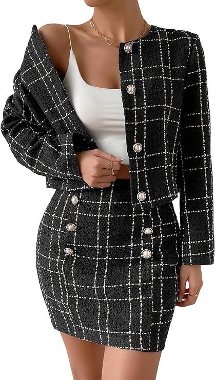 H&F Plaid Button Jacket c