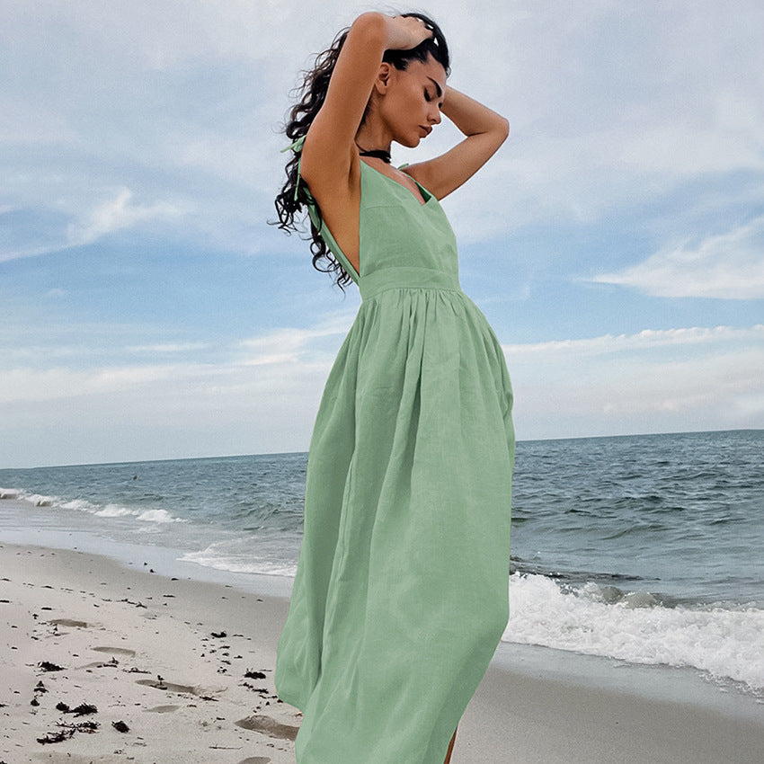 H&F Linen Strap Dress c