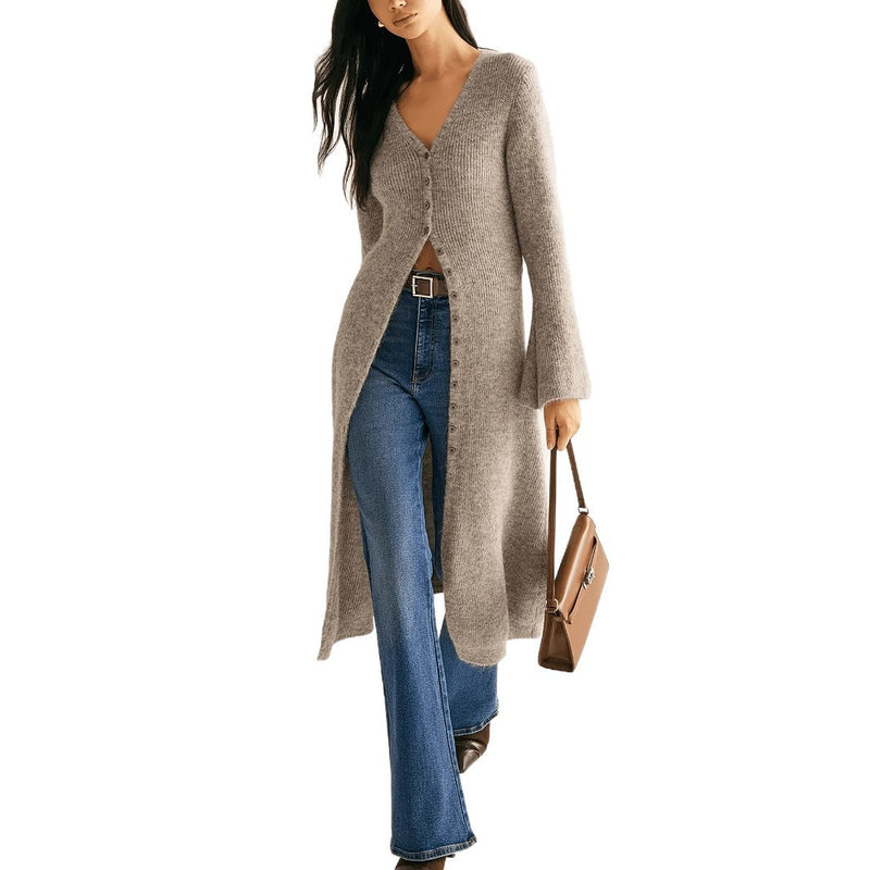 French Retro Long Cardigan