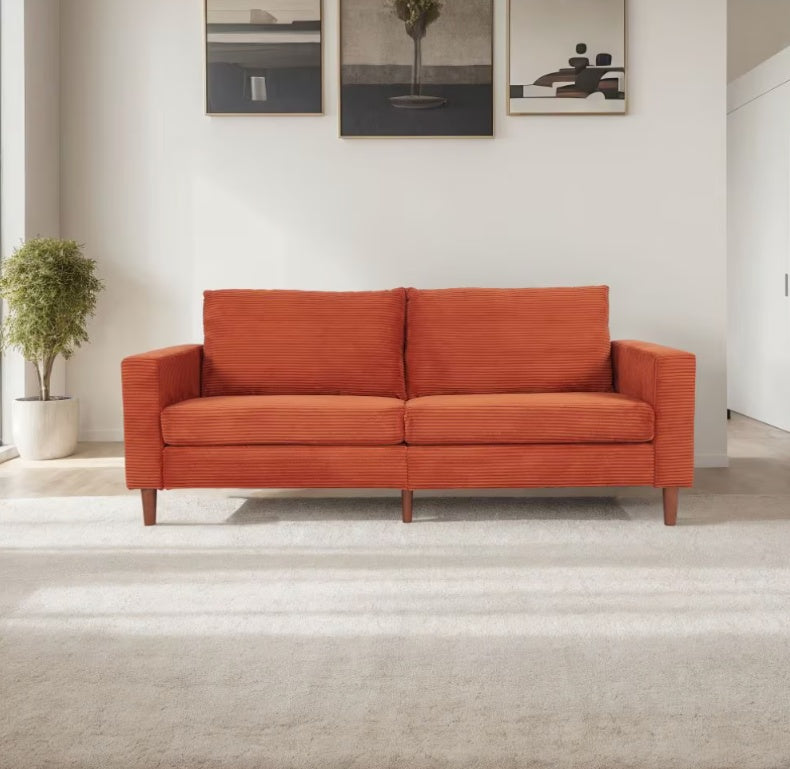 H&F Stylish Corduroy Loveseat c