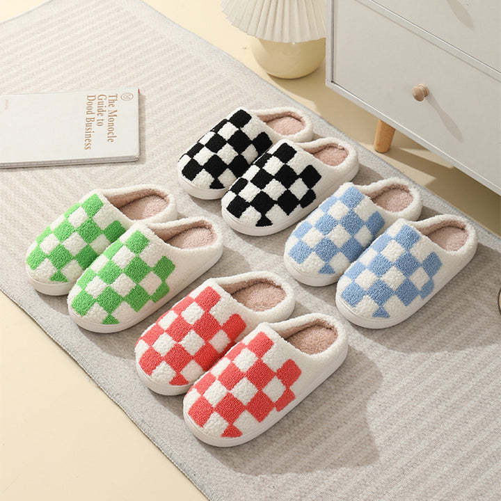 H&F Checkerboard Cotton Slippers c