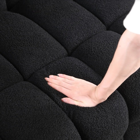 H&F White Boucle Sofa c