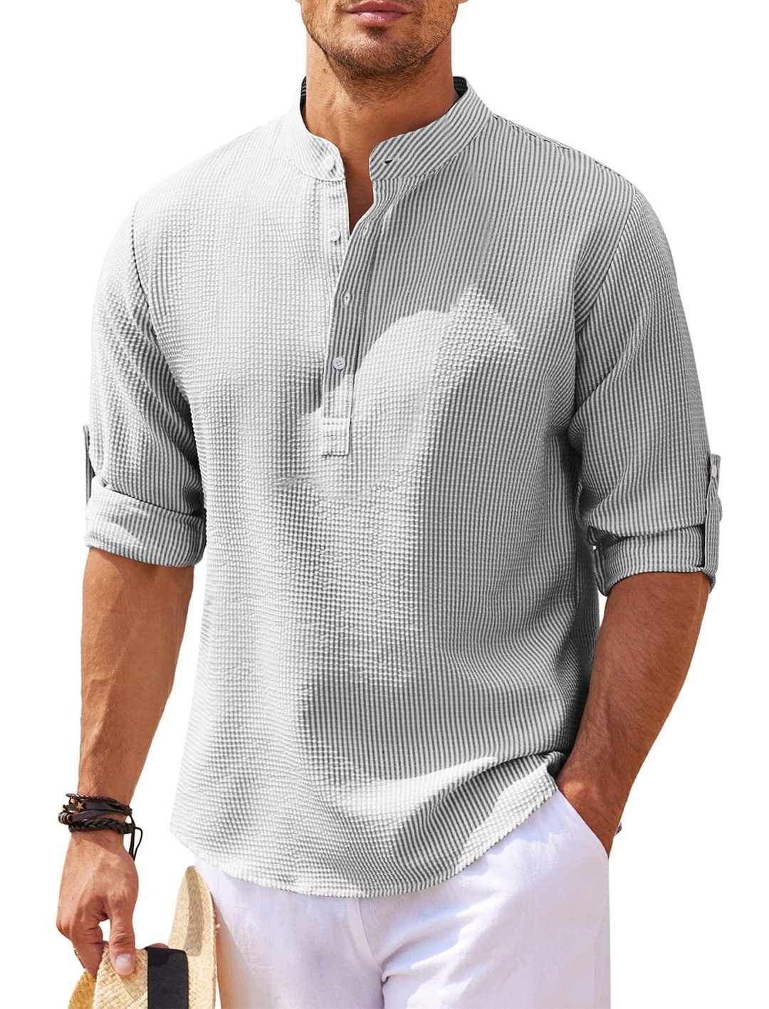 H&F Casual Stand Collar Shirt c