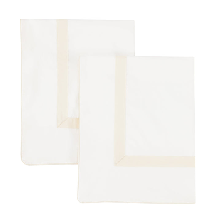 Classic Double Border Percale Cotton Euro Sham Pair