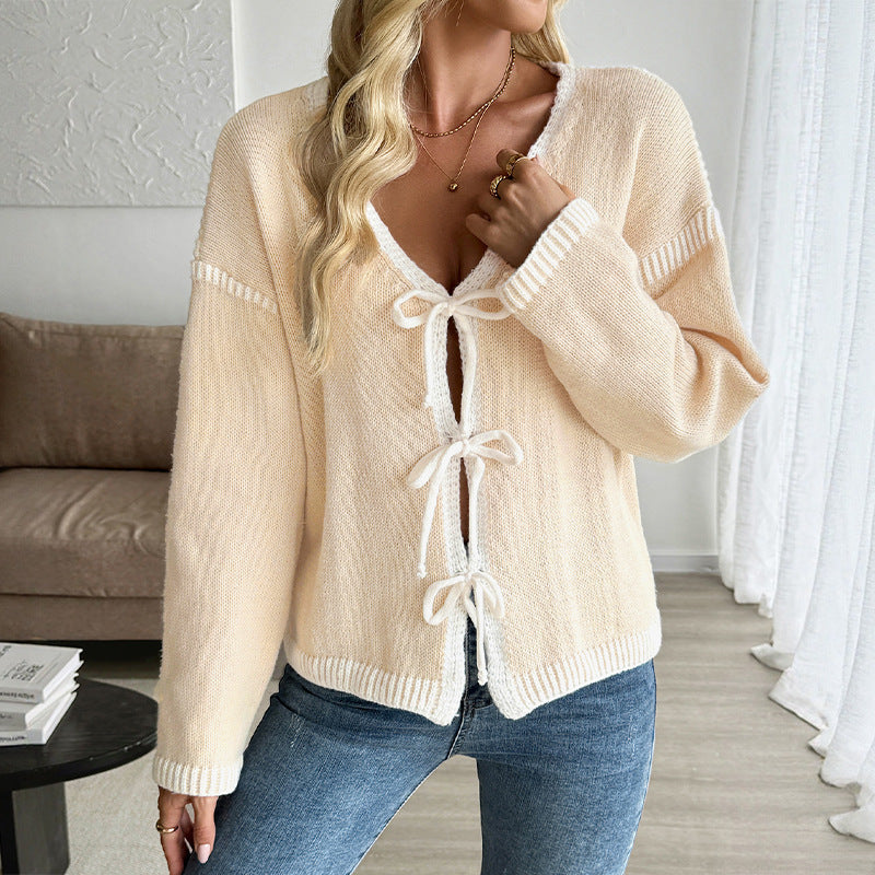 H&F Contrast Color Cardigan c