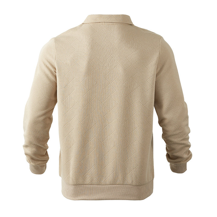 H&F Lapel Jacquard Half-Zip c