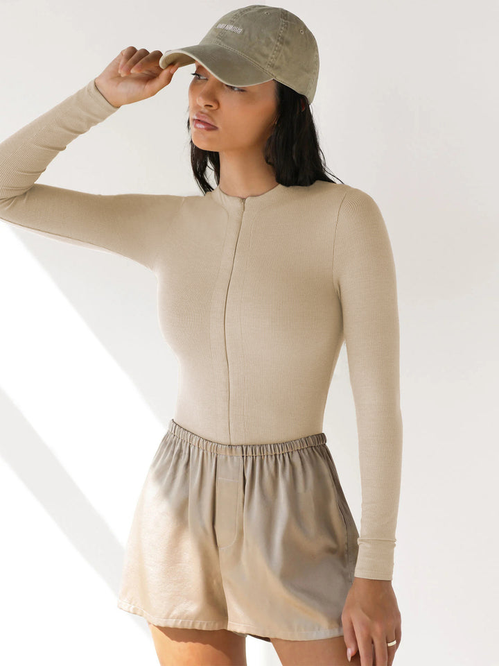 Zipper Knitted Jumpsuit