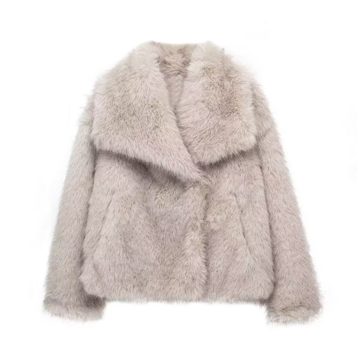 H&F Plush Lapel Coat c