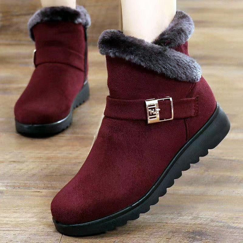 H&F Plush Zipper Snow Boots c