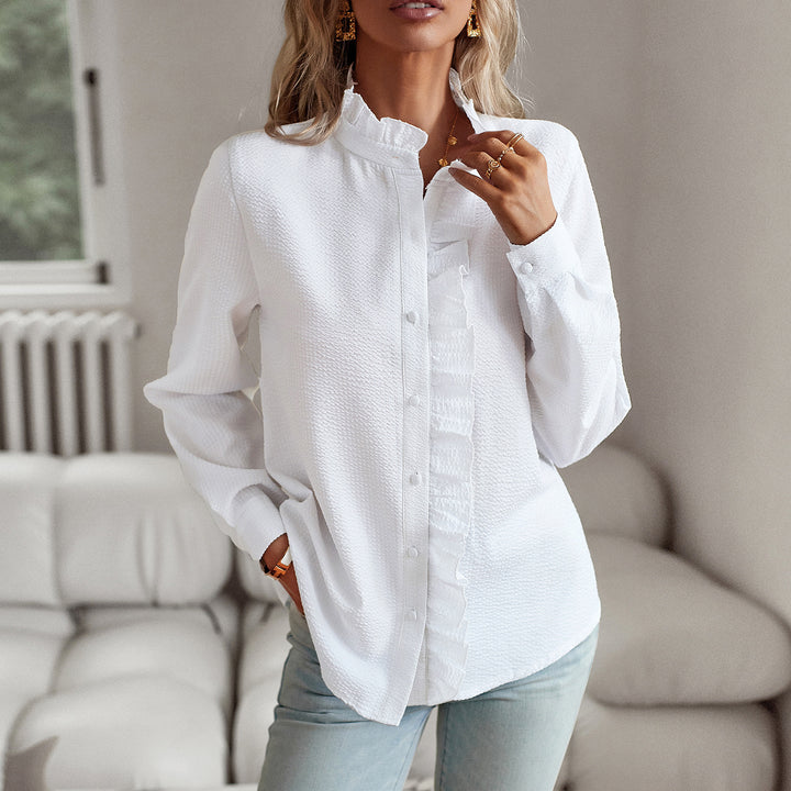 H&F Striped Ruffle Blouse c