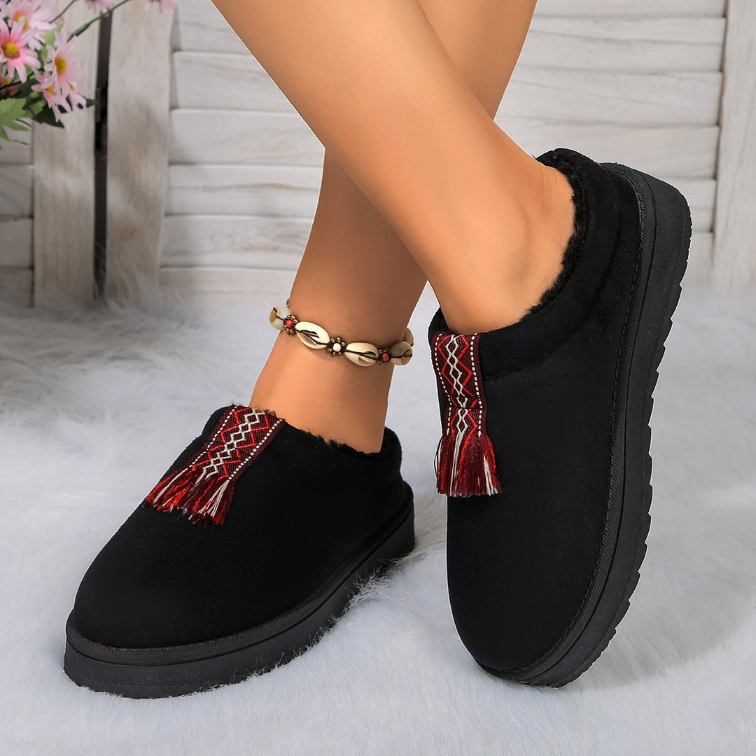 H&F Suede Plush Slippers c