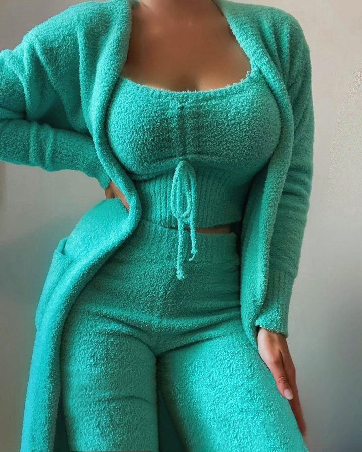 H&F Plush Cardigan Set c