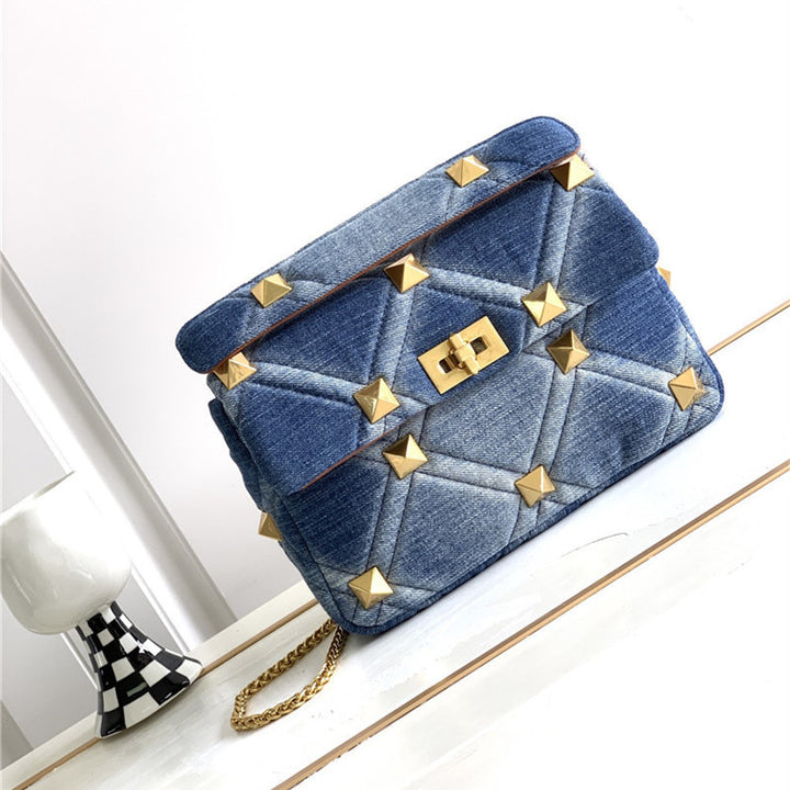 H&F Denim Cowhide Bag c