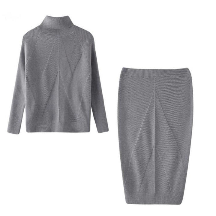 H&F Turtleneck Knit Skirt c