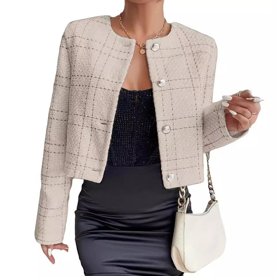 H&F Plaid Button Jacket c
