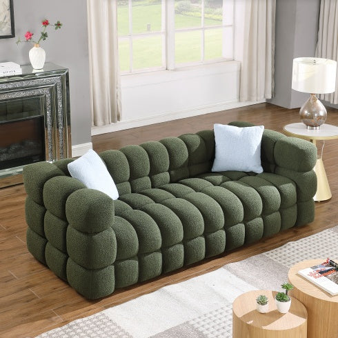 H&F White Boucle Sofa c