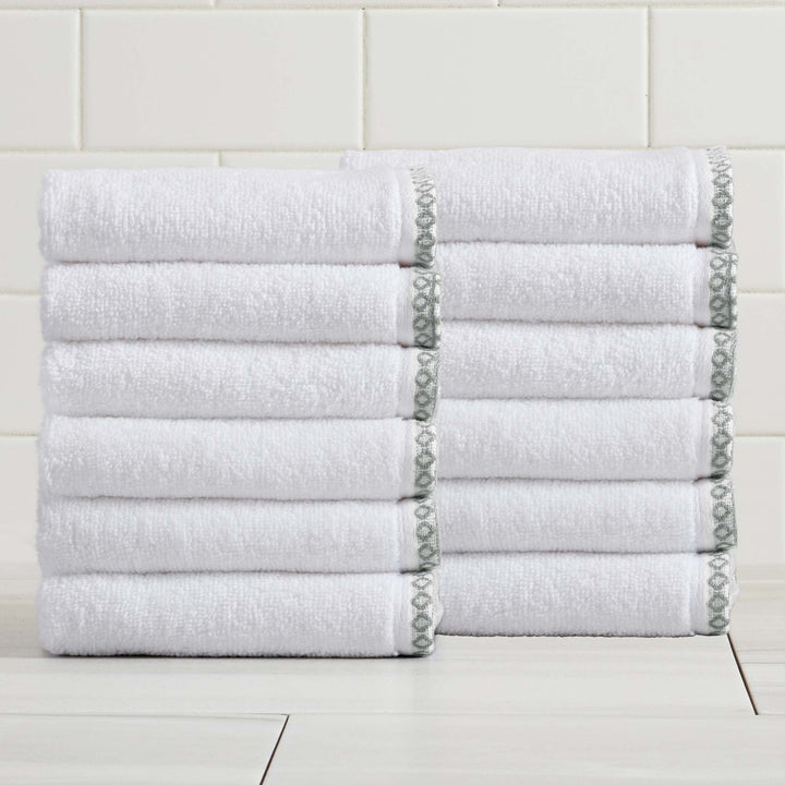 Cotton Border-Stitched 6-Piece Towel Set - Valery Collection