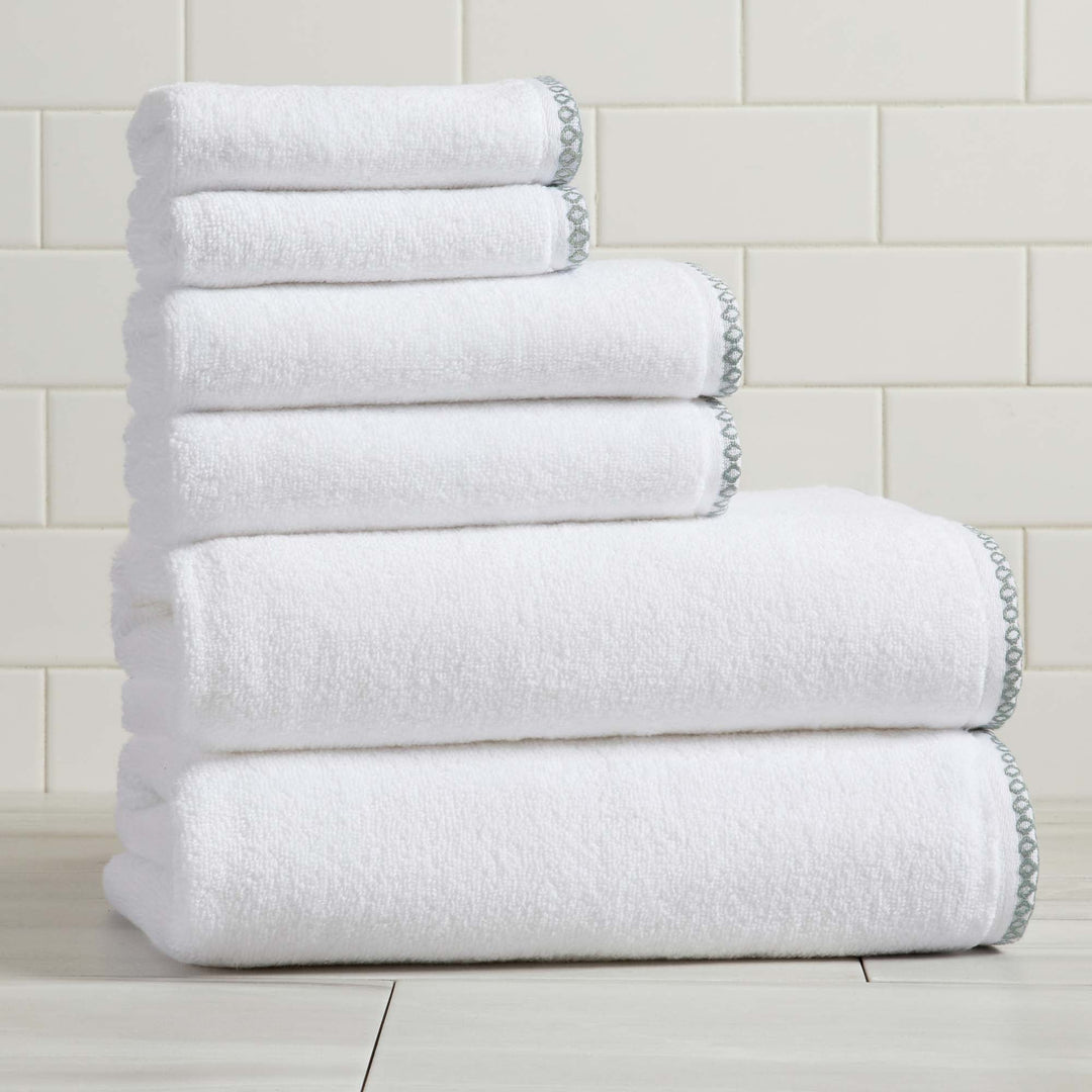 Cotton Border-Stitched 6-Piece Towel Set - Valery Collection