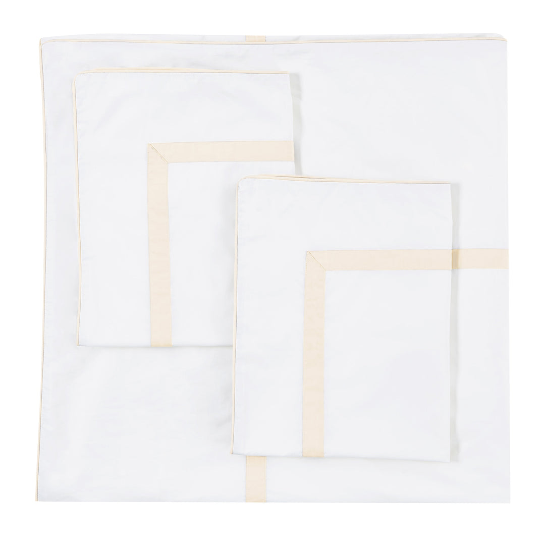 Classic Double Border Percale Cotton Duvet Set