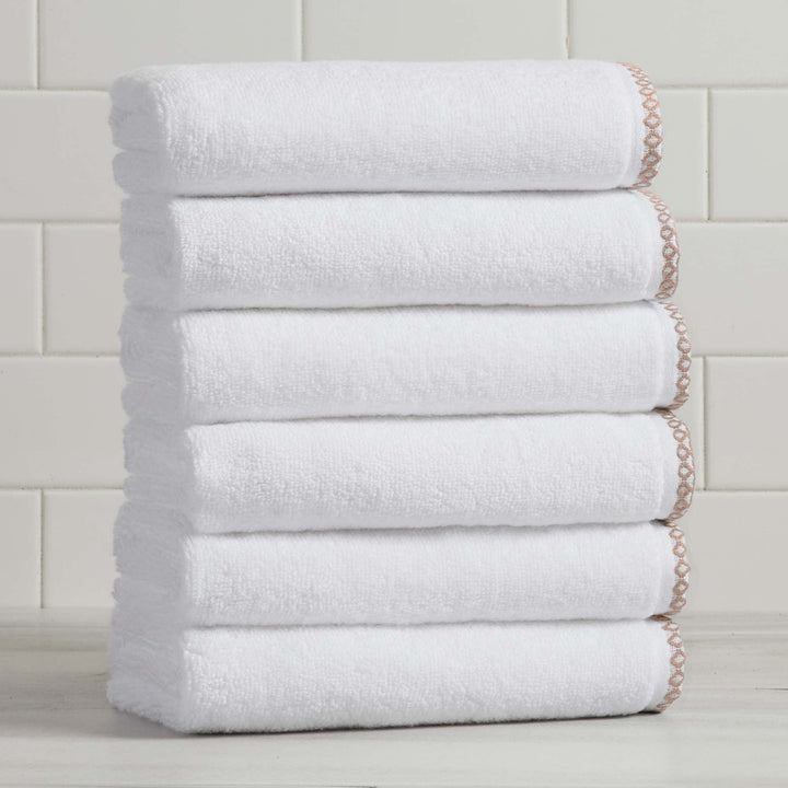 Cotton Border-Stitched 6-Piece Towel Set - Valery Collection