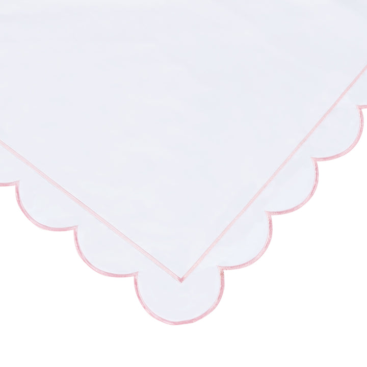 Scallop Frame Embroidered Cotton Percale Duvet Set